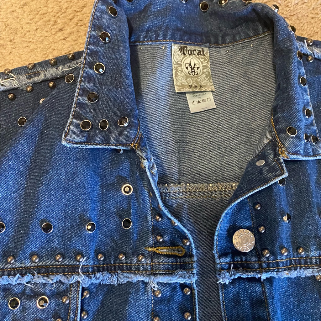 Beautiful Denim Studded Jacket. New Without Tag. Never Worn. Size Xl